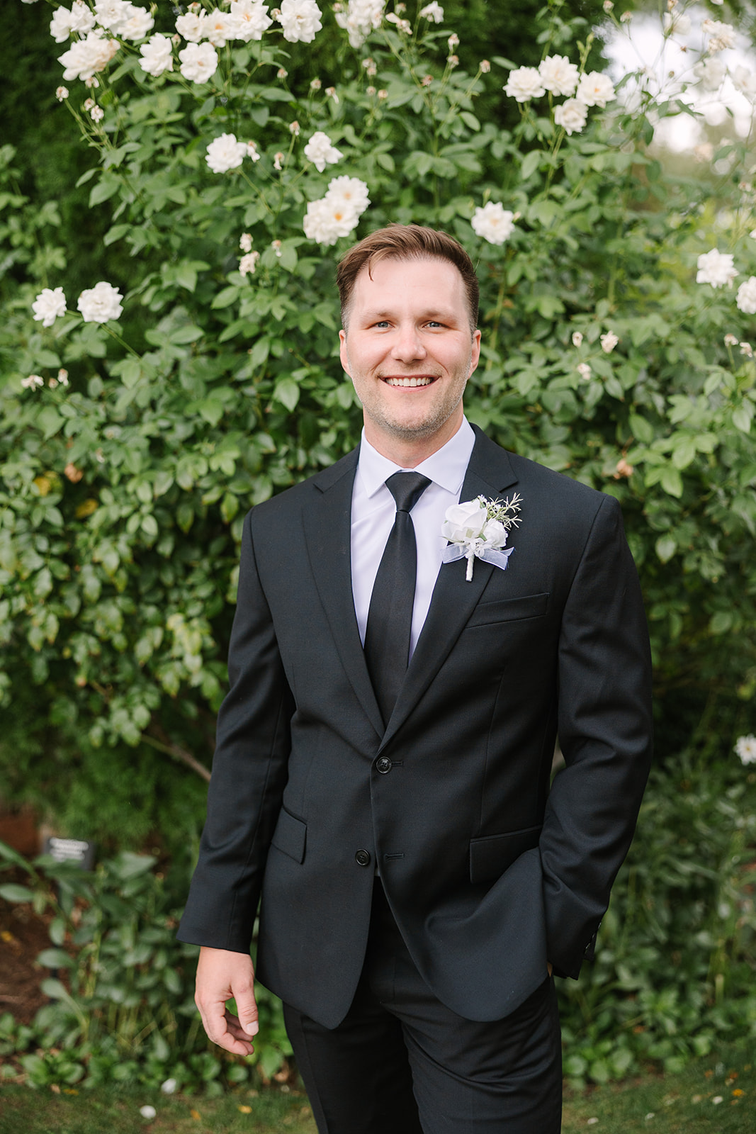 grooms portrait sky ranch weddings