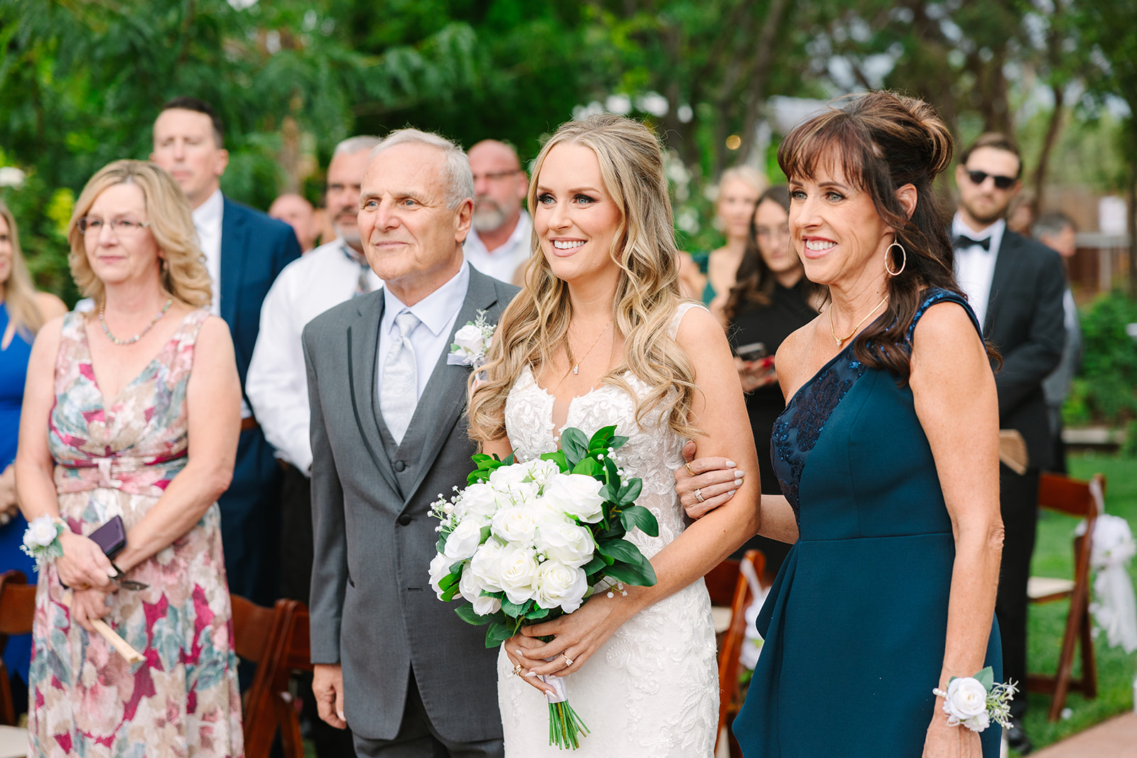 parents hand off bride during sedona wedding