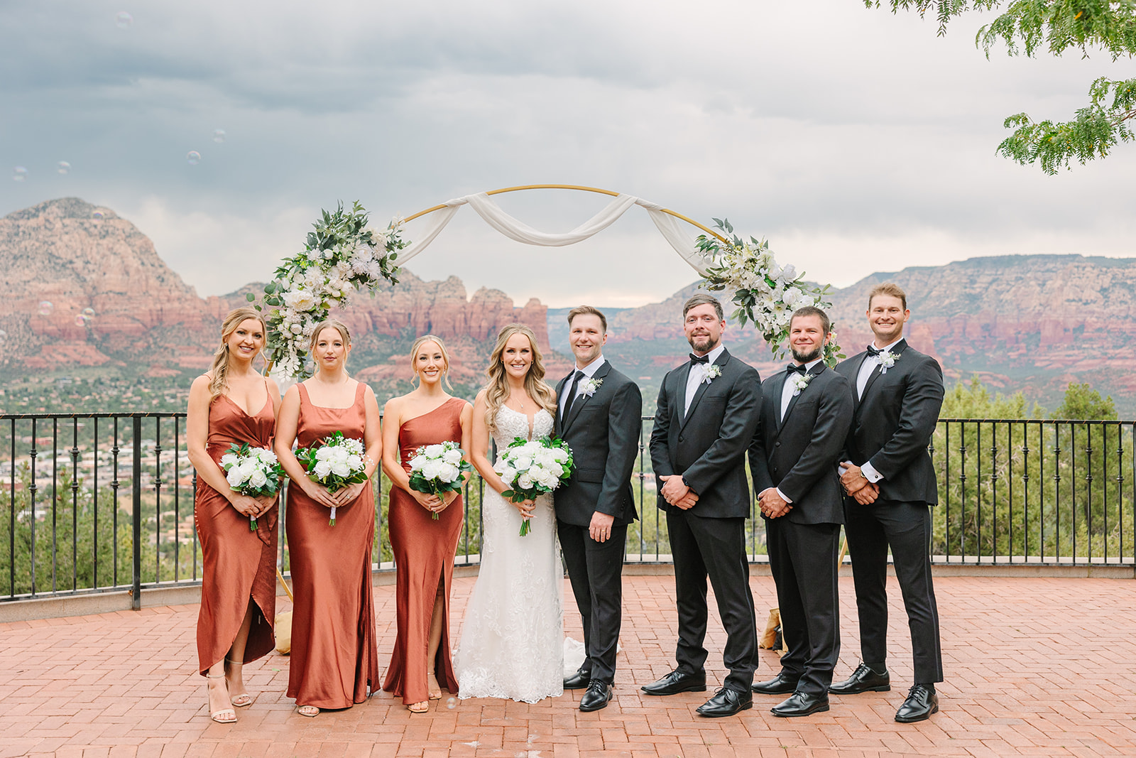 wedding party at sky ranch lodge